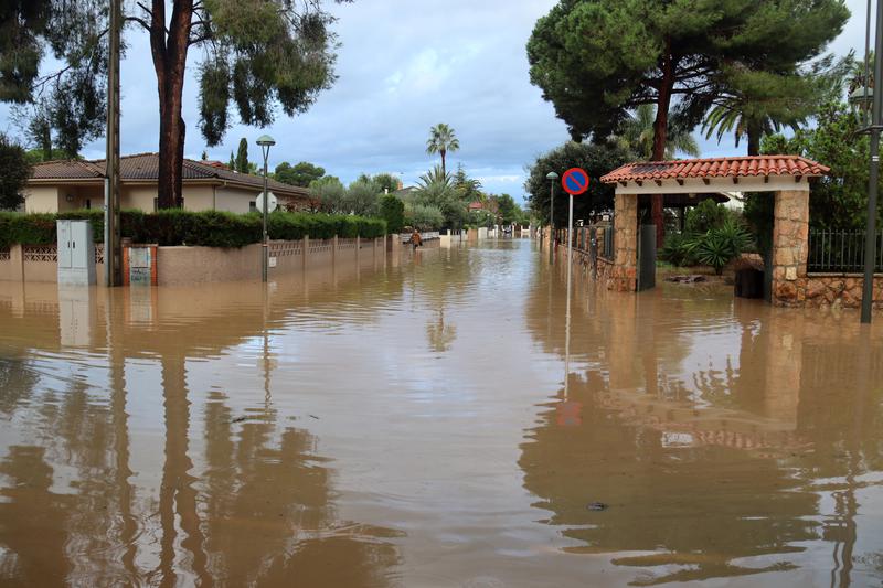 Flooded street in Tarragona on November 4.