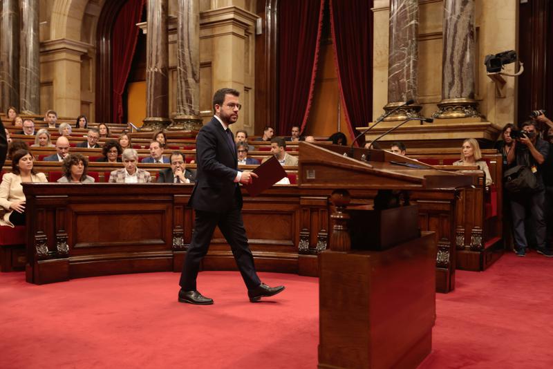 Catalan president Pere Aragonès in parliament for the general policy debate on September 27, 2022