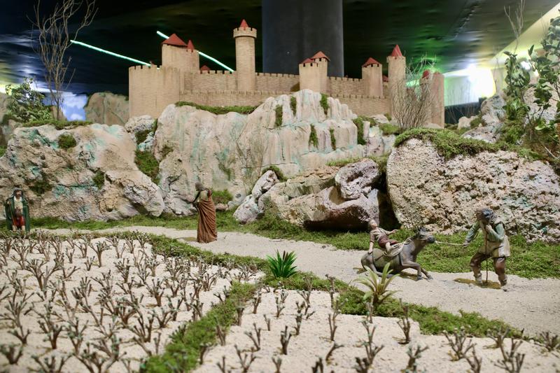 A model of the walls of Carcassonne at the nativity scene in Parets del Vallès