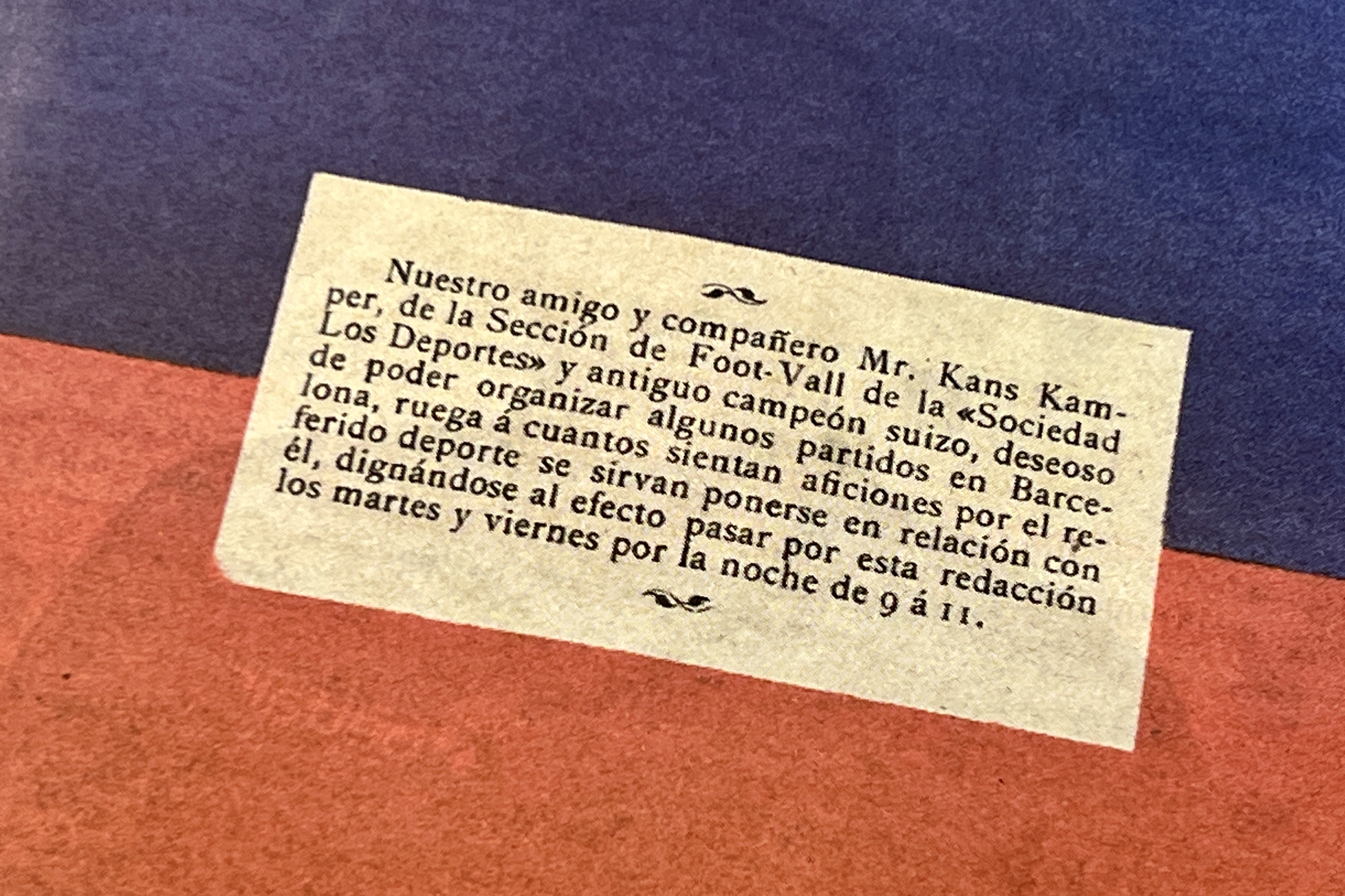 An ad shared in many Catalan newspapers to commemorate FC Barcelona's 125th anniversary with the message shared by founder Joan Gamper in 1899 at Los Deportes magazine on October 21, 2024