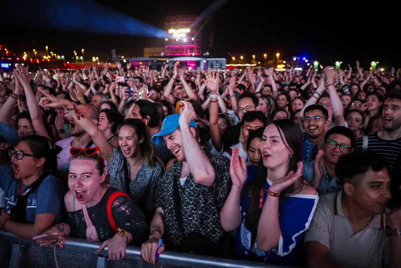 Festival goers front row for Vampire Weekend at Primavera Sound 2024