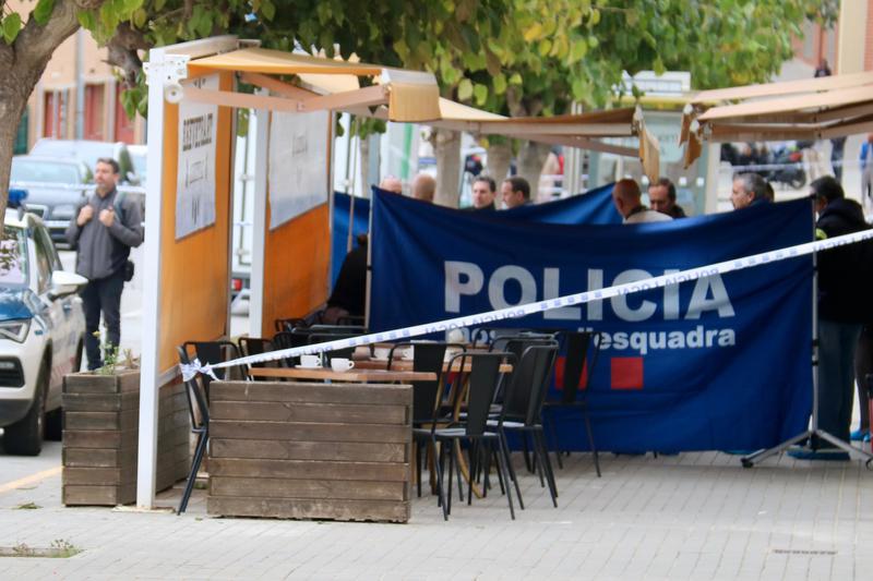 The terrace of a café in Montgat, Maresme, where the shooting took place. 