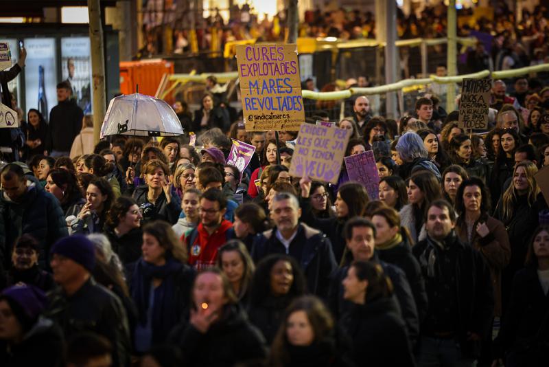 Thousands took to the streets in Barcelona on International Women's Day