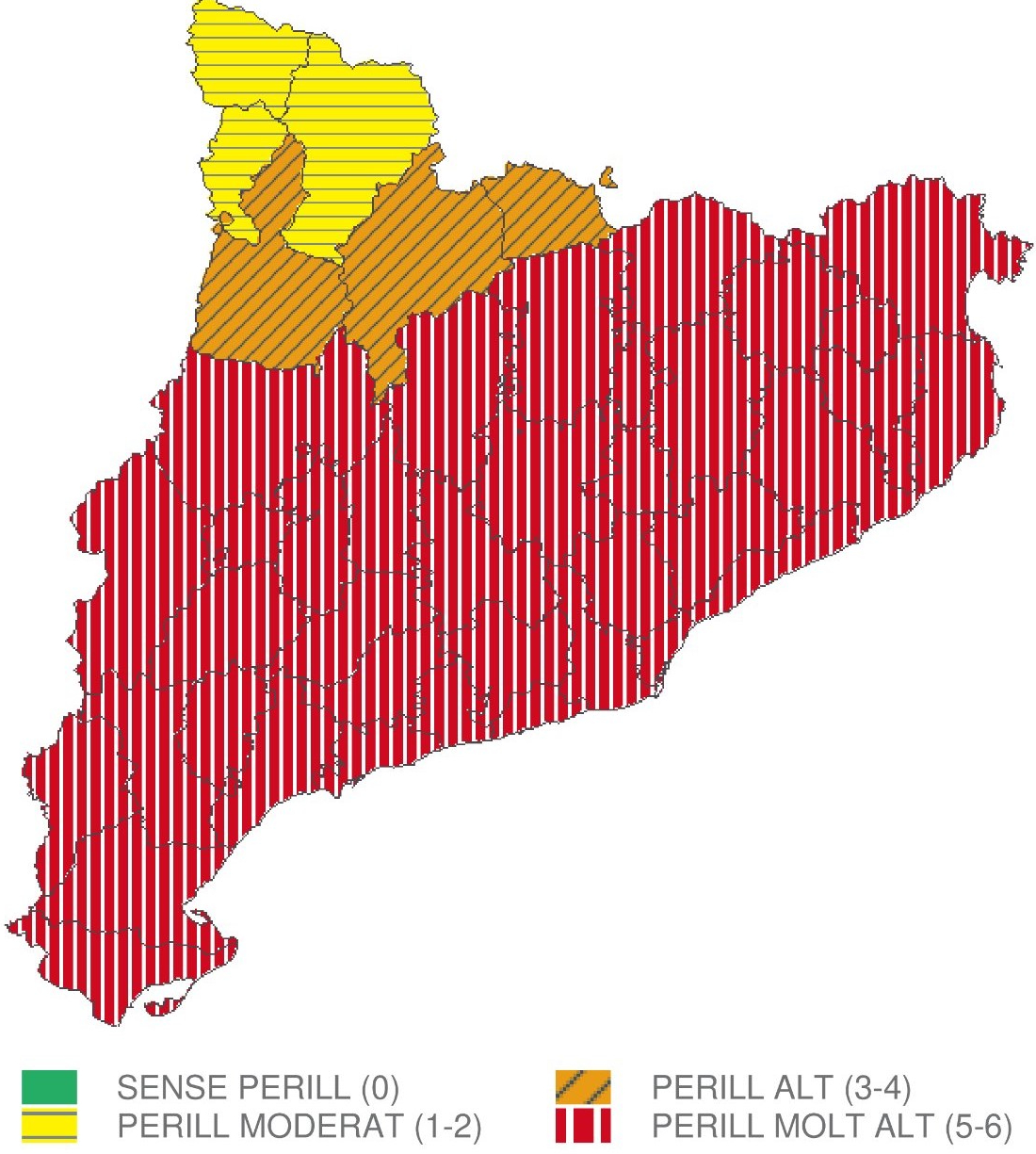 Rainfall intensity risk map