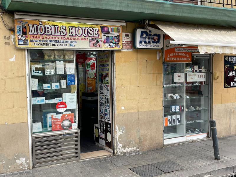 A mobile phone repair shop in Barcelona's old town