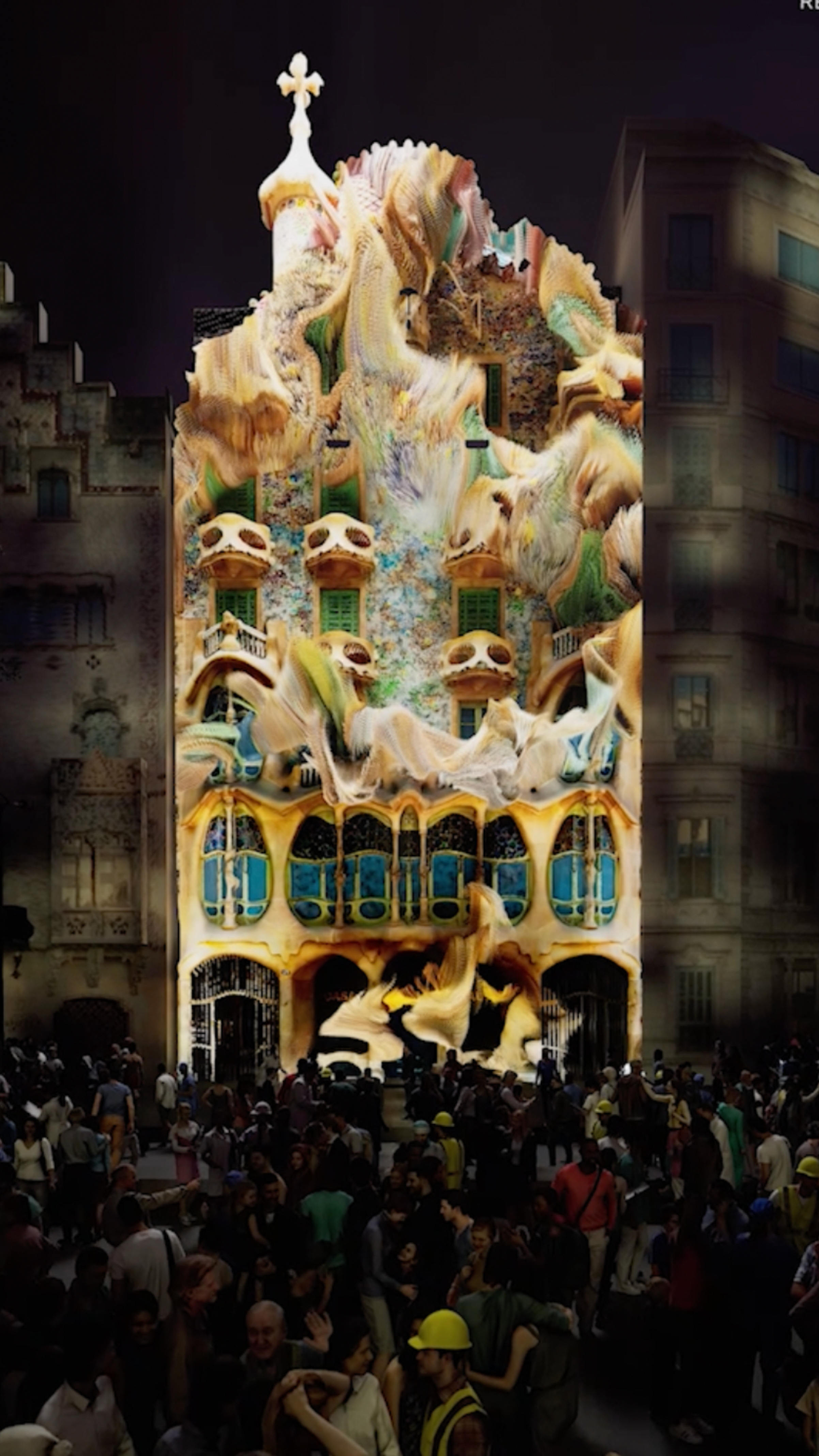 Refik Anadol's 2022 Casa Batlló's mapping