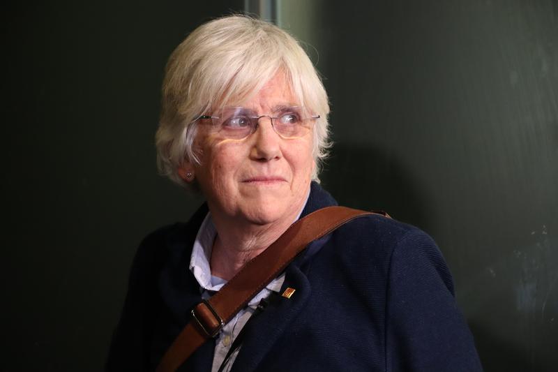 Former minister Clara Ponsatí, leaving the court after giving her statement following her arrest on March 28, 2023