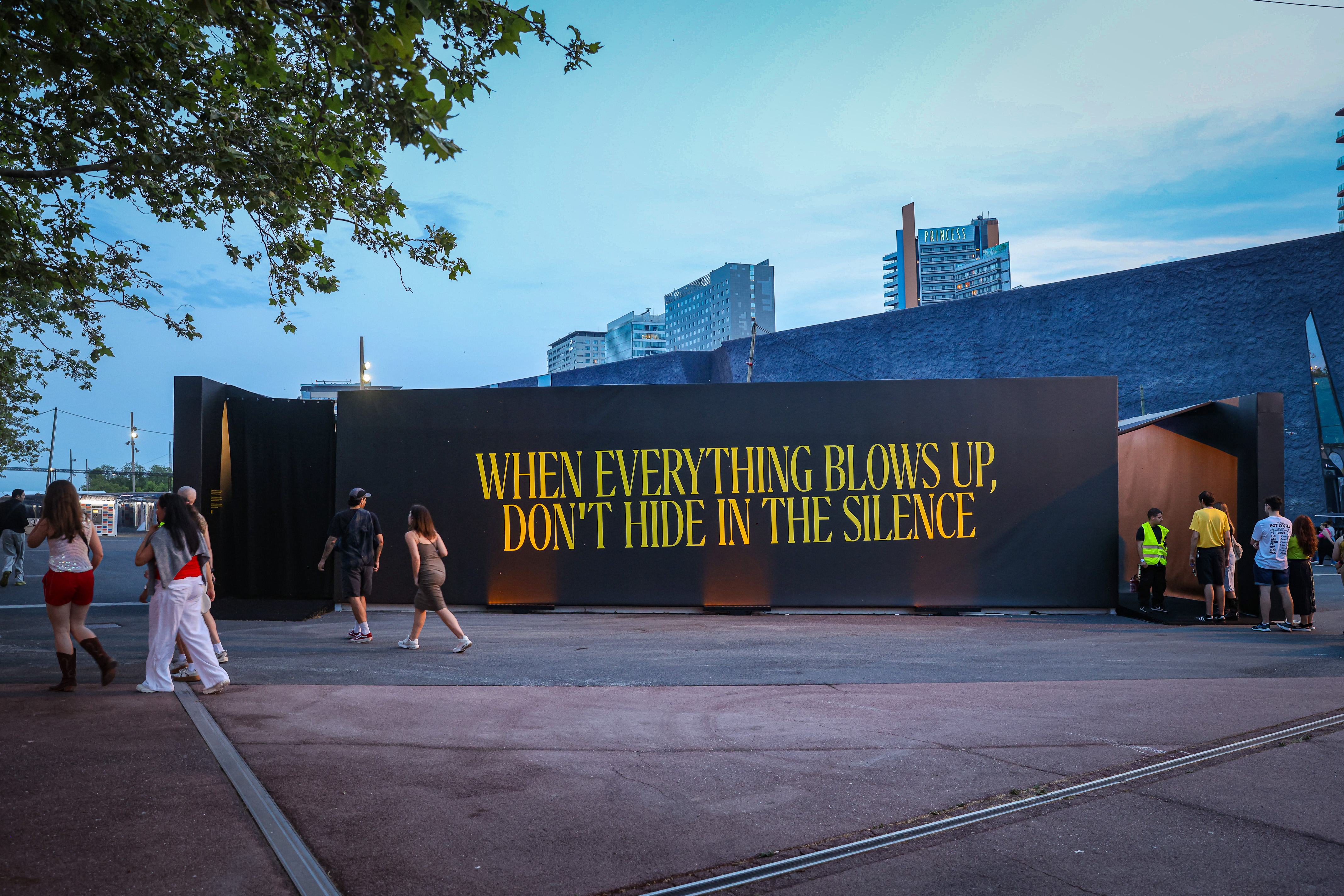 'Unsilence Gaza' installation at Primavera Sound