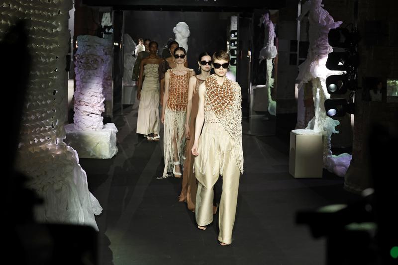 Models parading with Simorra clothes at 080 Barcelona Fashion