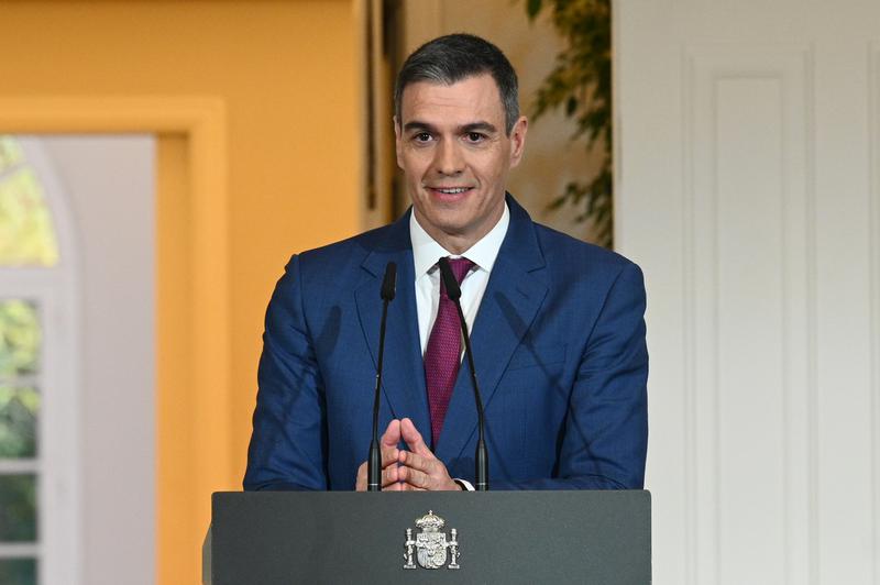 Pedro Sánchez during press conference