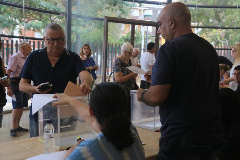 A voter in Tarragona on Sunday July 23