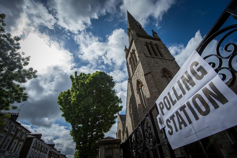 A poling station during the 2015 United Kingdom elections on May 7, 2015