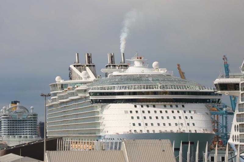 A cruise ship in the Port of Barcelona