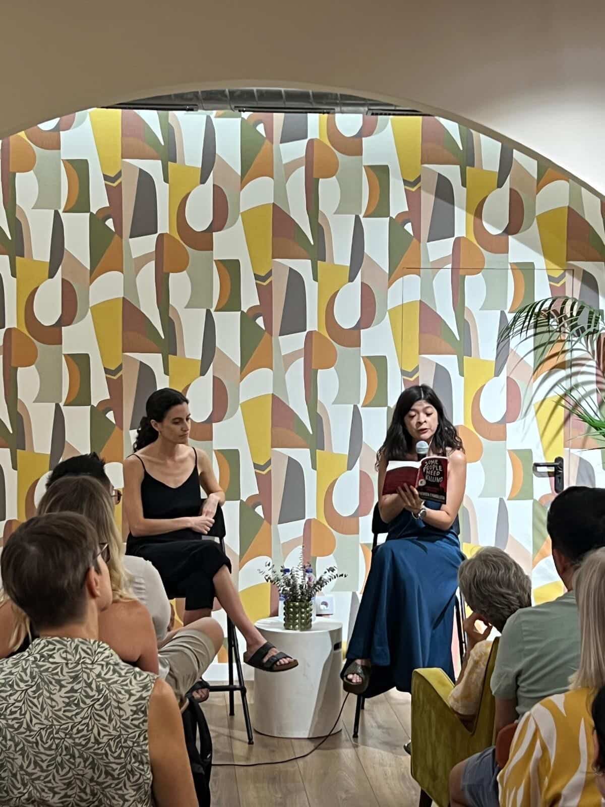 Image of an author talk at Backstory Bookshop