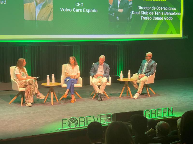 Speakers on stage at the Forever Green gala in Barcelona