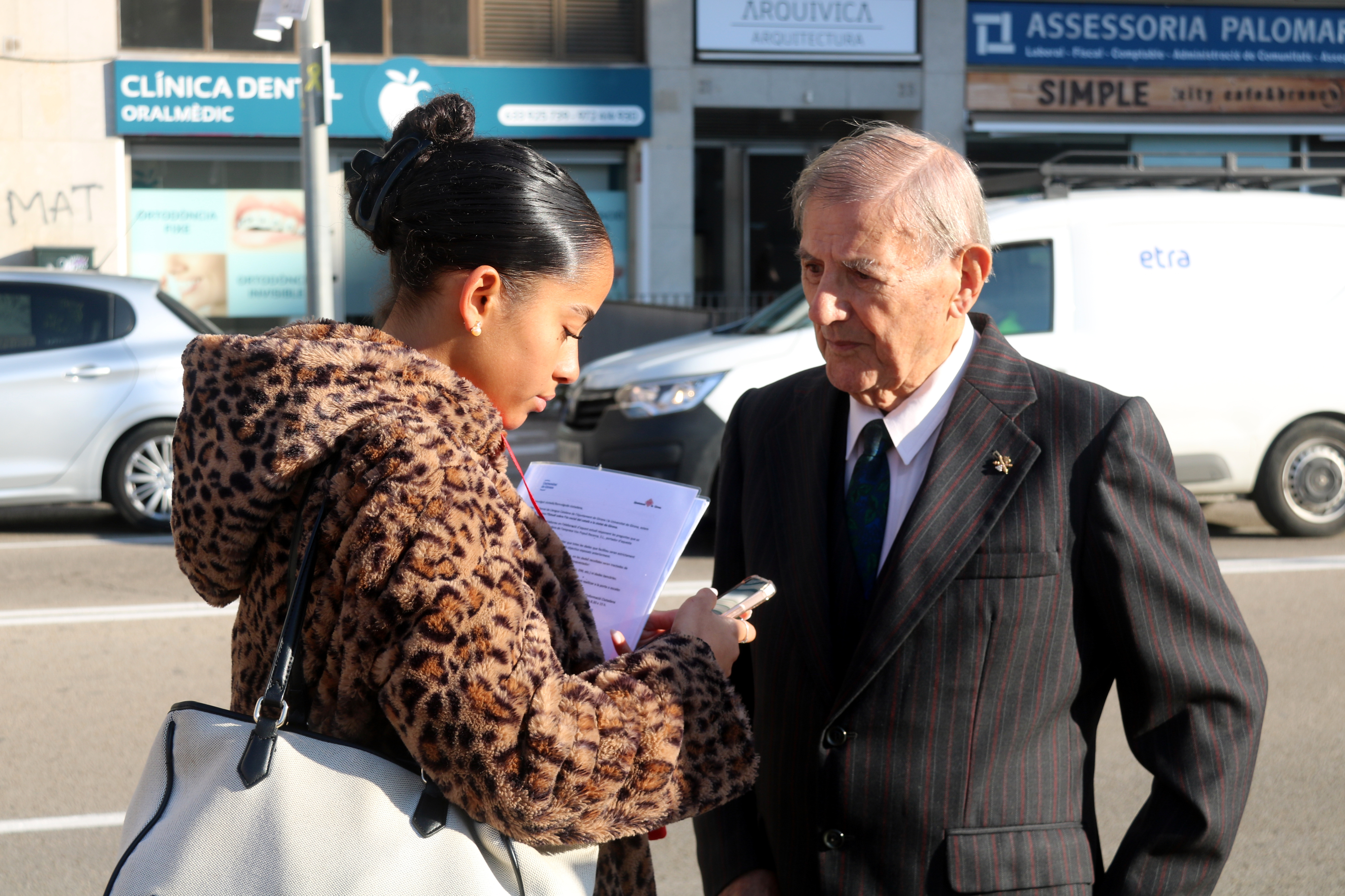 A surveyor collecting responses for the study