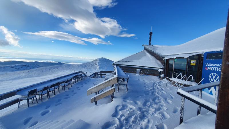 Snow at la Molina ski resort in the Pyrenees on September 30, 2022