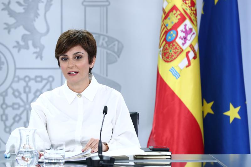 Spanish government spokesperson Isabel Rodríguez at a press conference