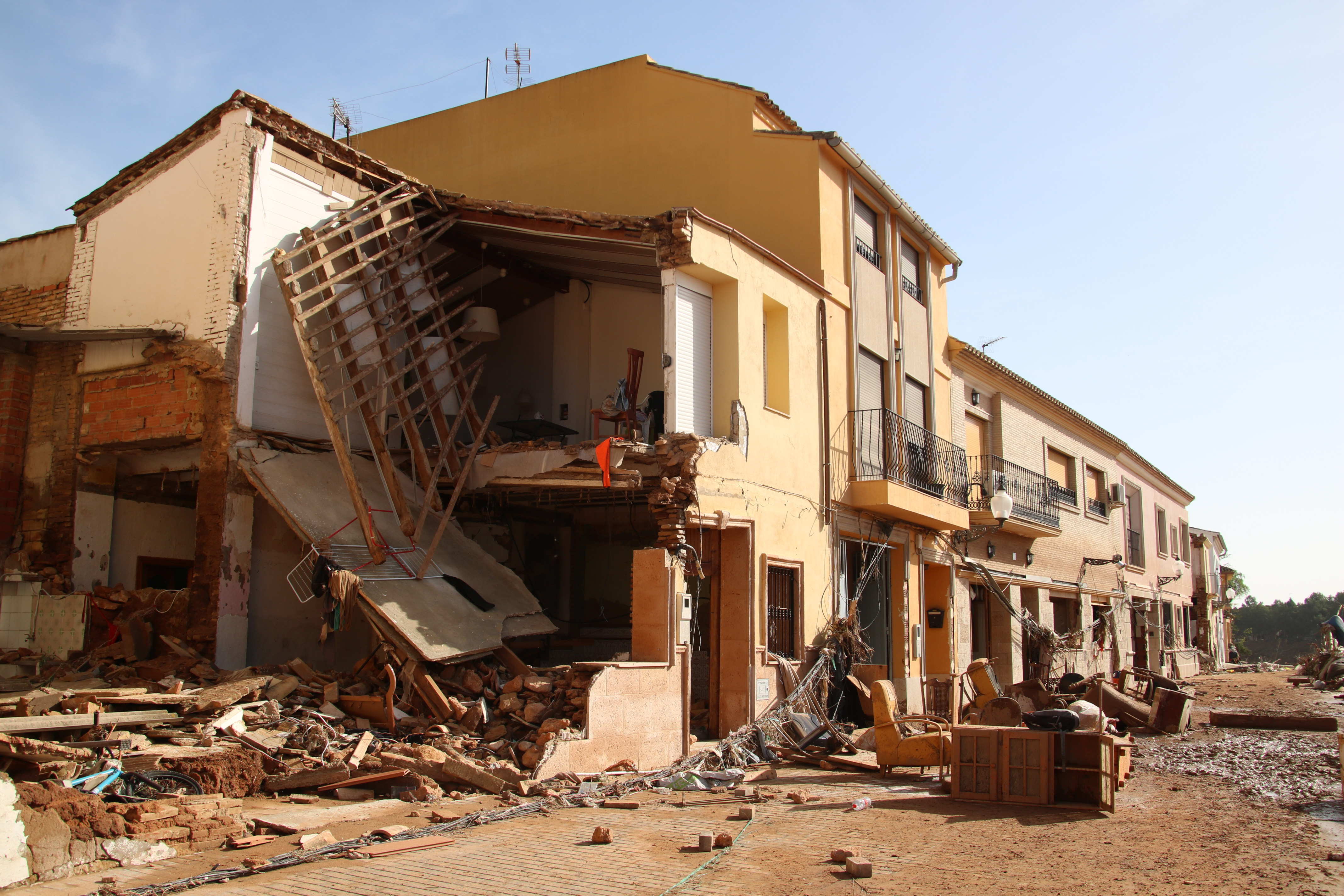 A house destroyed in Picanya from the storm