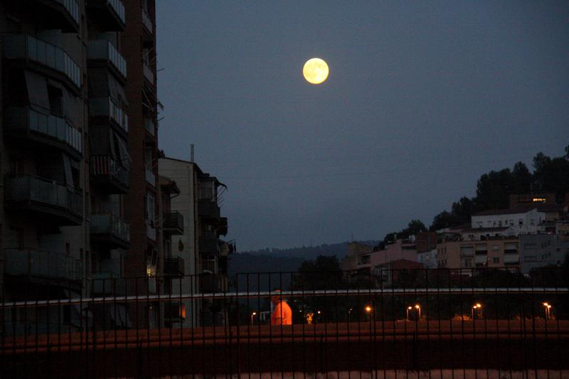 A full moon rising over Girona