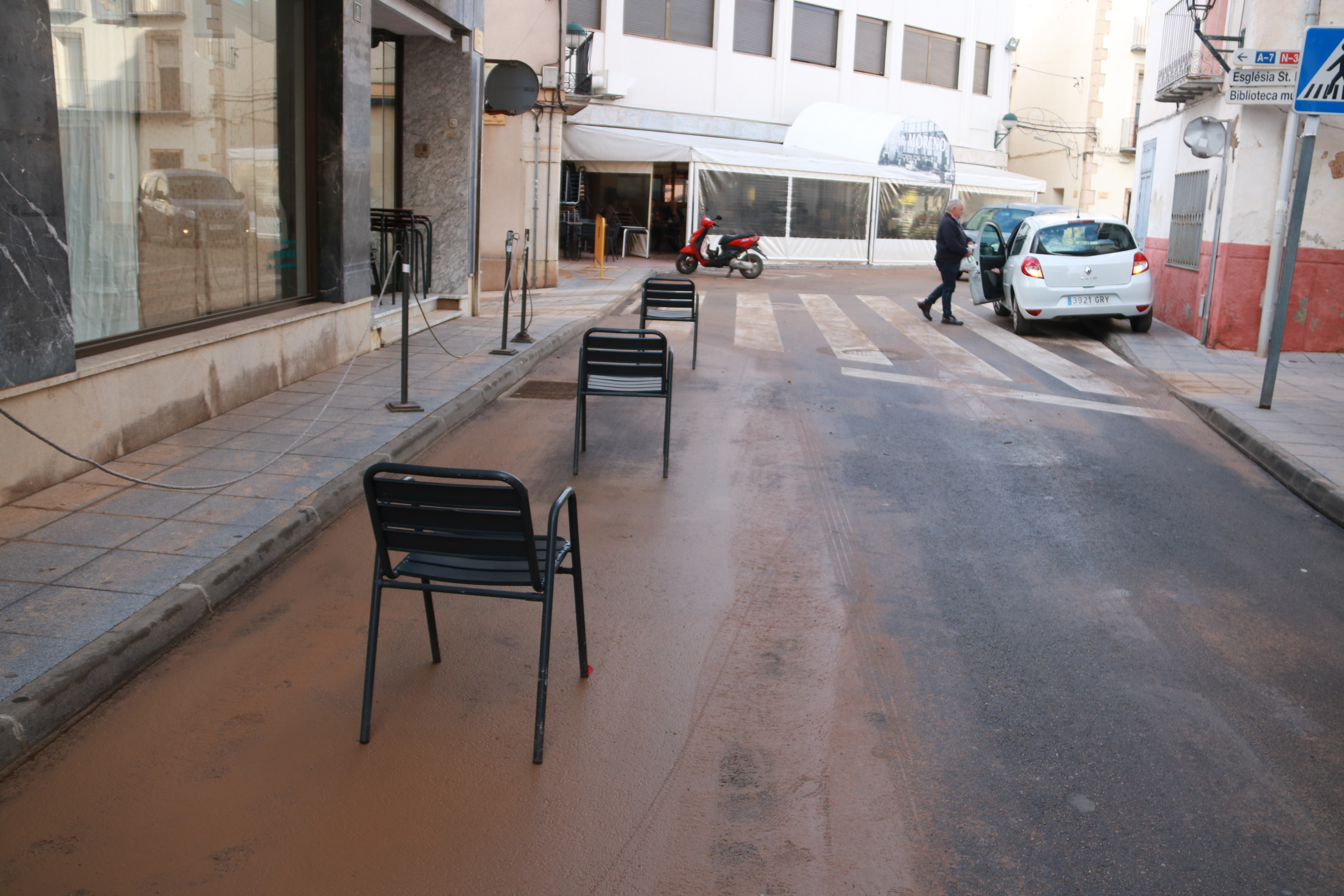 Street of Alcanar after heavy rains.