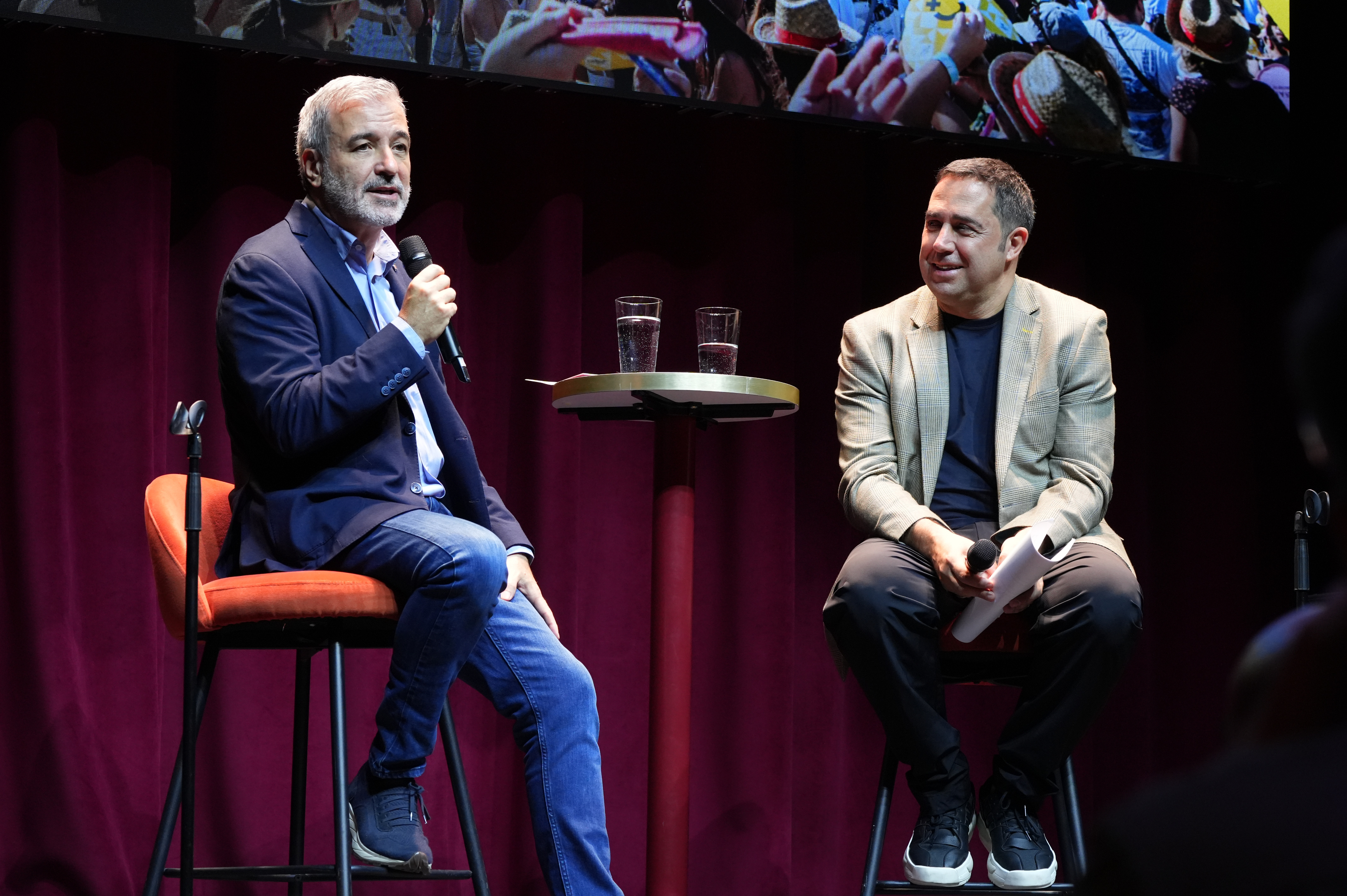 Jaume Collboni, alcalde de Barcelona, i Jordi Herreruela, director del Festival Cruïlla, a El Molino