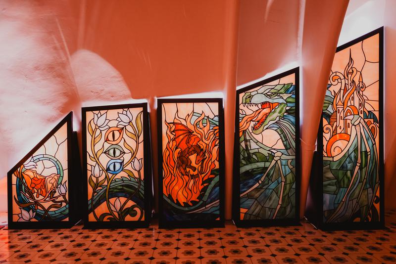 Stained glass windows on display in Casa Batlló based on the universe of 'House of the Dragon'