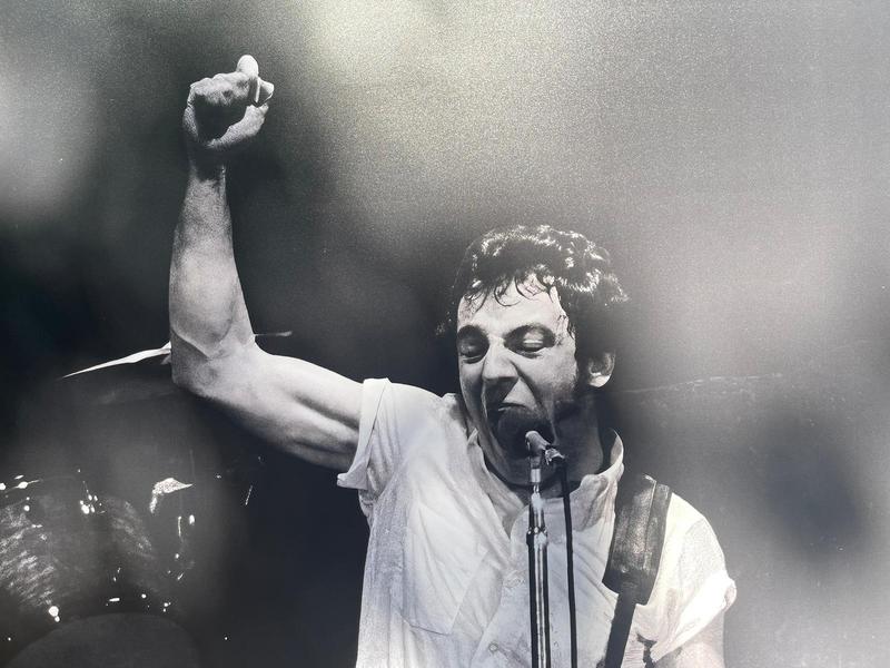One of Francesc Fàbregas' photos from Bruce Springsteen's first gig in Barcelona, in 1981, on display in the gardens of Barcelona's Palau Robert 
