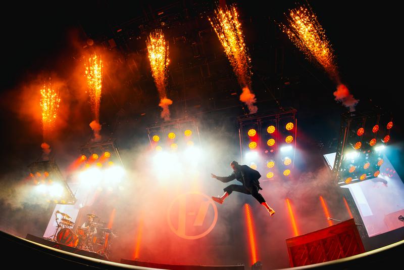 American duo Twenty One Pilots perform at Barcelona's Palau Sant Jordi on April 22, 2025