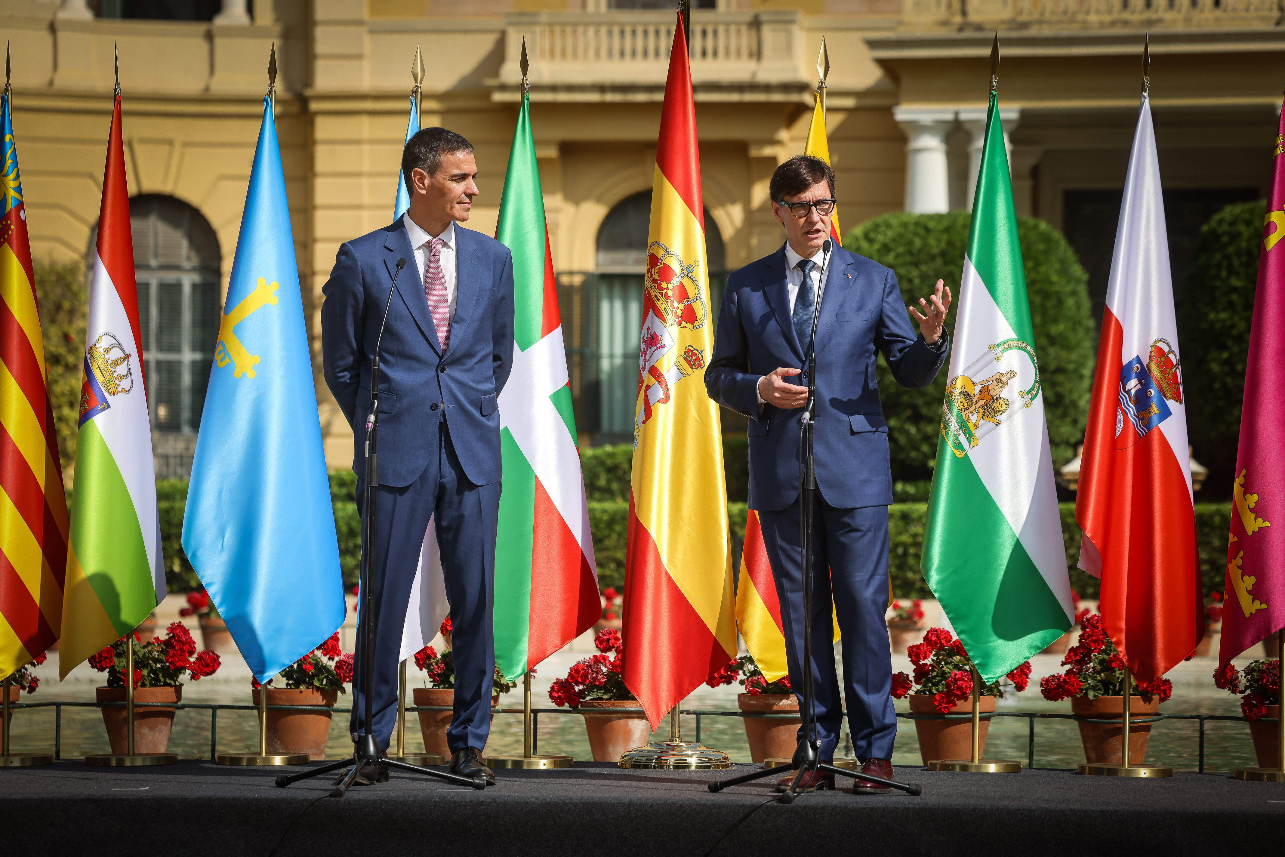 Spanish PM Pedro Sánchez and Catalan president Salvador Illa