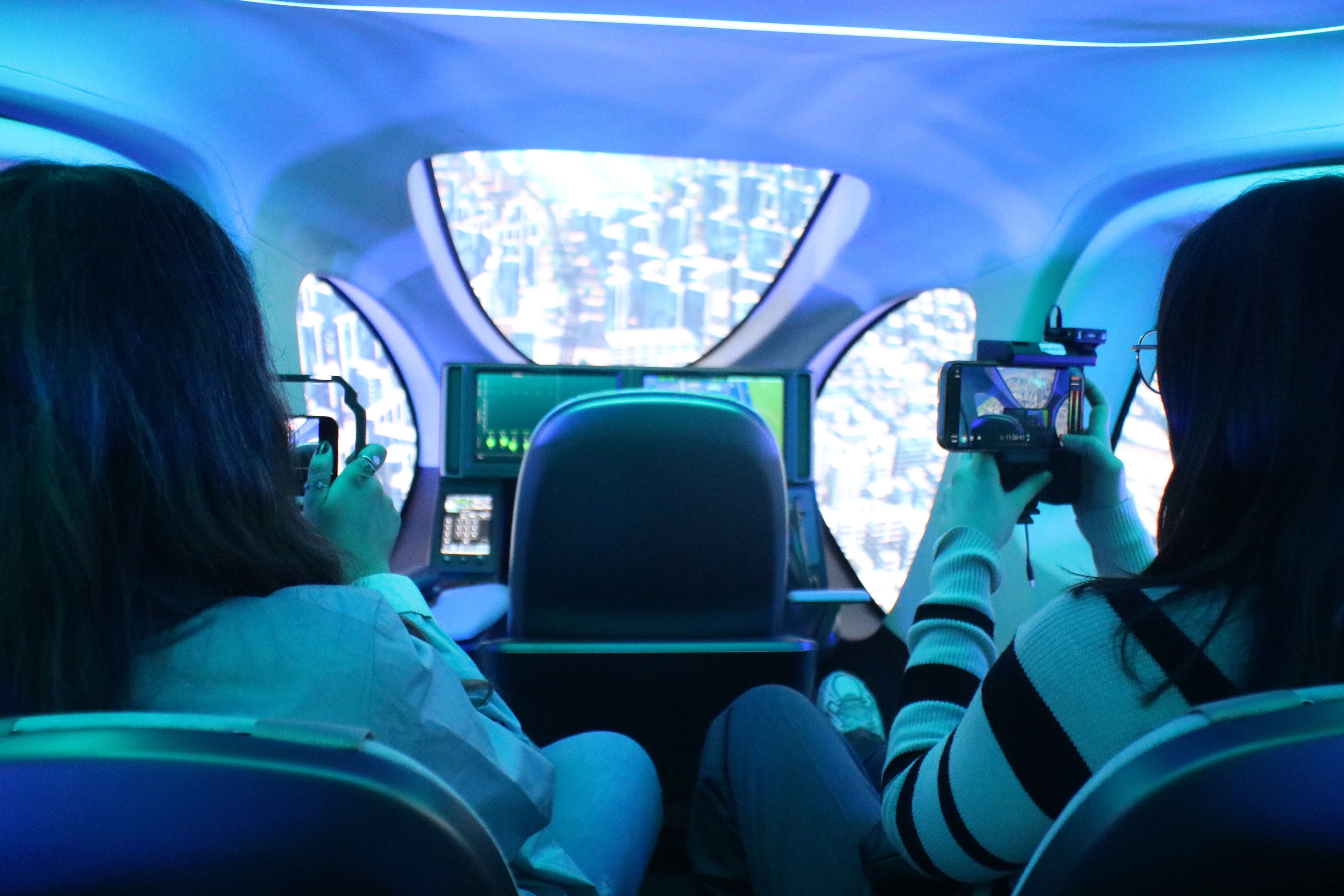 Interior of the flying urban drone created by SK Telecom