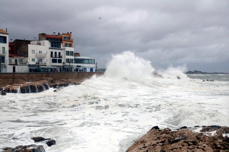 Waves at L'Escala, in northern Catalonia, during a levanter storm on Saint Stephen's Day on December 26, 2025