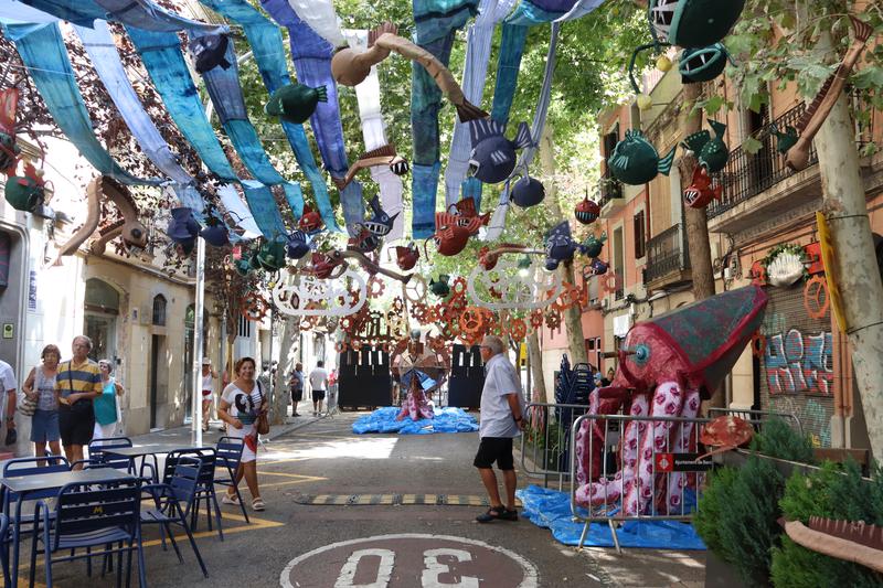 Valladolid Street decorated for the annual Festa Major