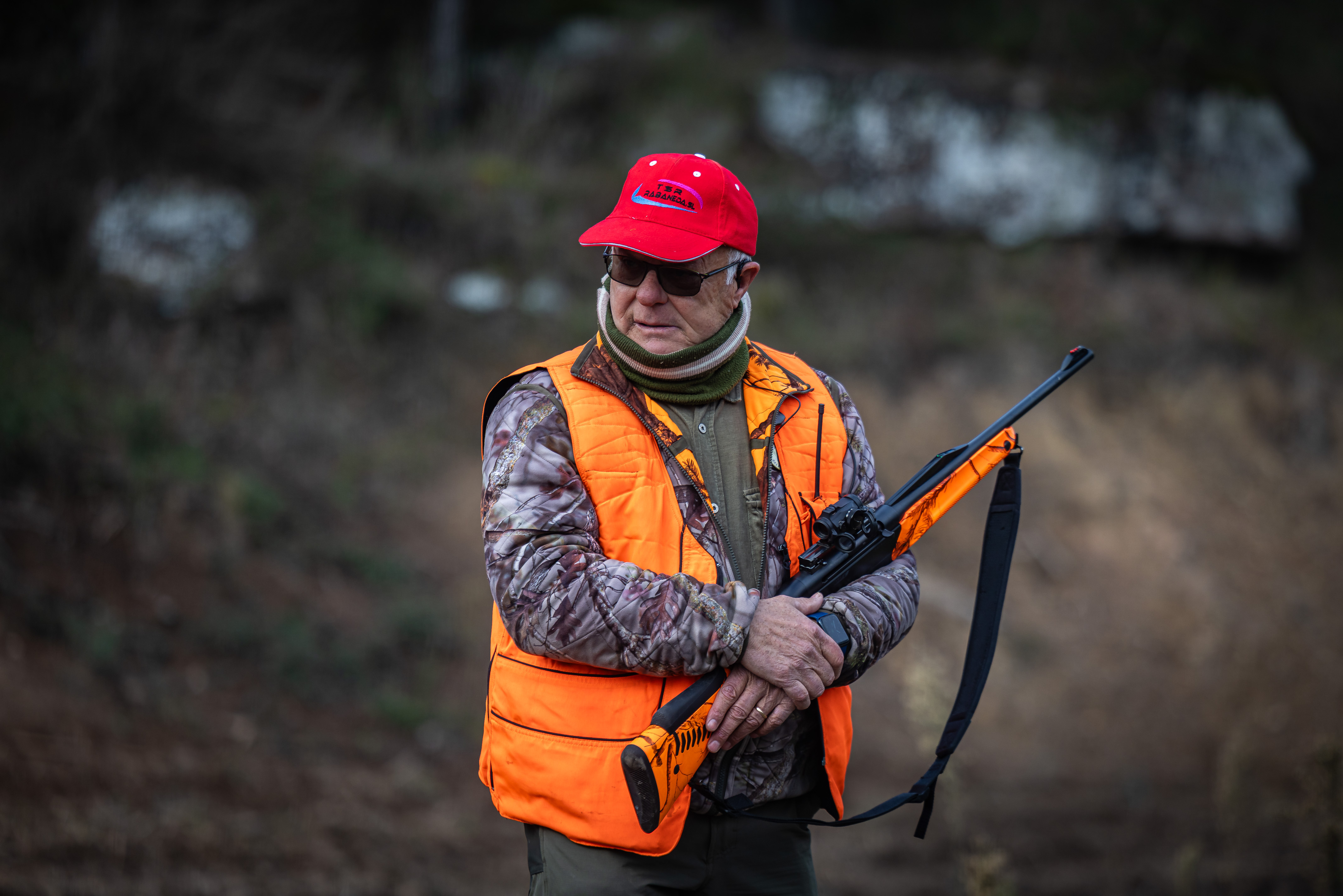 A hunter during a wild boar cull in Castelladral