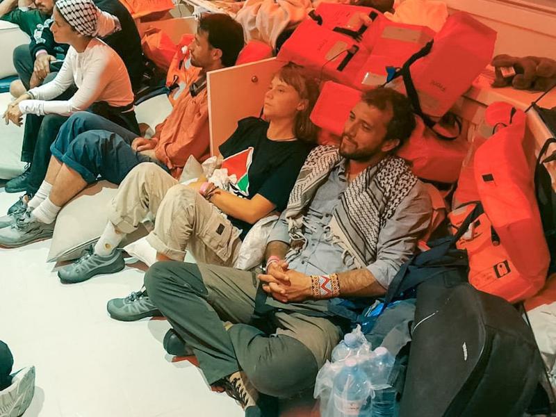 Members of the Gaza aid flotilla, including Greta Thunberg